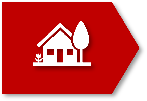 House with tree icon representing high-risk wildfire areas
